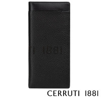 【Cerruti 1881】義大利百年精品 義大利頂級小牛皮12卡長夾皮夾 CEPU05547M(黑色 贈禮盒提袋)