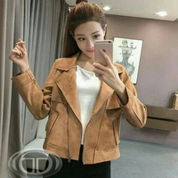 Jaket Suede Wanita Korea S Cokelat