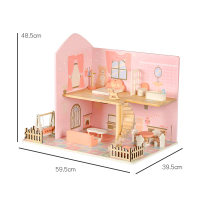 Childrens Wooden Assembly Farm Model Toy House Simulation Nordic Style Dollhouse Building Villa Pret