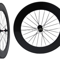 Brand New - Full Carbon Glossy Road Bike 700C Tubular Rim Wheelset Bicycle Wheel 88mm