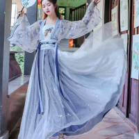 Women Hanfu Chinese Folk Costume Girl Han Dynasty Dance Wear Fairy Cosplay Clothes Oriental Ancient Prince Suit