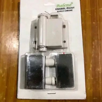 Engsel Pivot Single Chrome l Engsel Jepit Pintu Kaca Lemari + Push Magnet
