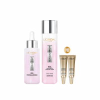 【LOREAL Paris 巴黎萊雅】淡斑亮白組_淨亮白激光精華水128ml+淡斑精華30ml(美白/淨亮白/淡斑/保濕/透亮)