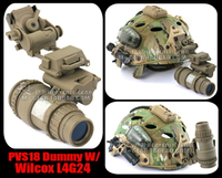 美式PVS18戰術夜視儀模型+Wilcox L4G24戰術頭盔翻斗車沙色套裝