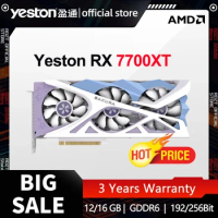 New Yeston RX 7700XT 12G D6 Graphic Card Gaming GPU placa de video видеокарта RX7700 XT Gaming Graphics Card