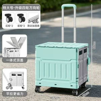 大容量摺疊購物車戶外野營釣魚拉桿車式露營超市購物車小拉車