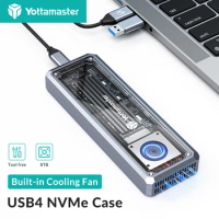 Yottamaster USB4 NVMe SSD Case 40Gbps External Hard Drive Enclosure Compatible Thunderbolt 3/4 Type C NVMe PCIE Case Support 8TB