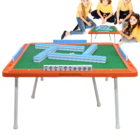 Mini Chinese Mahjong Game Set Chinese Mah Jongg Portable Tiles Sets Travel Jong Majiang Kit Double Play Fascinating fun game