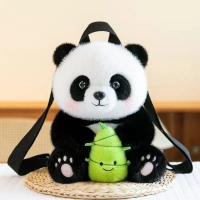Cute Chengdu Panda Plush Base Backpack, Authentic Cartoon Panda Doll School Bag, Children's Backpack
