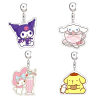 Móc khóa hai mặt họa tiết Mymelody Kuromi Cinnamoroll Pom Purin