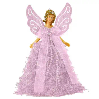 Christmas Angel Tree Topper Angel Figurines Treetop With Luxury Dress Christmas Angel Doll Standing Angel Christmas Tree Topper