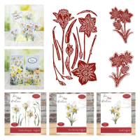 New 2024 Scrapbooking Build a Small Bouquet Daffodil over the Edge Metal Cutting Dies for DIY Crafts Handmade Greeting Cards