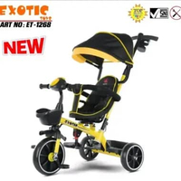 Stroller Sepeda Anak Roda Tiga Exotic ET-1268 Tricycle ET1268 ET 1268 Kuning