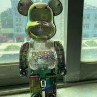 Colorful Forever Bearbrick X-girl Electroplated Building BE@RBRICK BB Colorful Transparent Color Box Joint Sound 400%