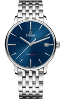 TITONI 梅花錶 LINE1919_SER 系列 機械男腕錶(83919S-612)-40mm-藍面鋼帶【刷卡回饋 分期0利率】