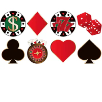 49 Pcs Casino Themed Party Supplies Including Playing Cards Happy