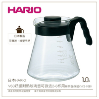 ［降價出清］日本HARIO V60好握耐熱玻璃壺1.0L可微波2-8杯用 咖啡壺/茶壺(VCS-03B)