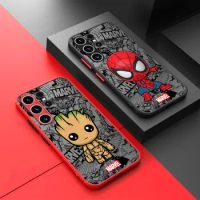 Phone Case for Samsung Galaxy A01 A50 A70 A51 A71 A30 A03 Core A02 A04 A20s A10 A10s A02s Cartoon Marvel Groot Spiderman Cover