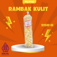 Kerupuk rambak kulit sapi asli Cap KING kemasan 250 g Camilan Asin Snack dorokdok viral Food Pedas C