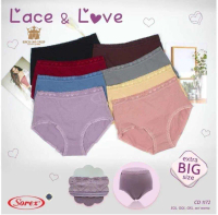 Sorex (3pcs,6pcs12pcs) CD/Celana Dalam Wanita Big Size 1172 Love Renda Katun Karet Lembut Motif Nyam