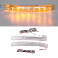 ไฟเลี้ยวกระจกมองหลังรถยนต์ LED อำพันอ่อน สากล 2 ชิ้น 9 SMD12V ไฟ