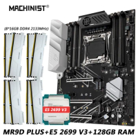 MACHINIST X99 Motherboard Combo MR9D PLUS Set LGA 2011-3 Xeon Kit E5 2699 V3 CPU DDR4 128GB=8*16g RAM Memory USB3.0 SSD M.2 ATX
