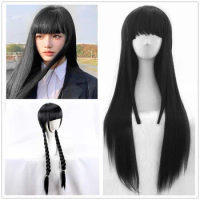 Anime Magical Girl Puella Magi Madoka Magica Akemi Homura Cosplay Wig Black Long Heat Resistant Synthetic Hair Halloween Party