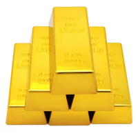 Plastic Fake Gold Bar Replica Gold Bar Fake Golden Brick Bullion Gold Bar Decorations Realistic Gold Bar Brick Prop Movie Prop