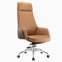 Boss chair Leather office computer chair home comfort sedentary office chair simple swivel chair leather chair large class chair