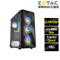 【NVIDIA】i7廿核GeForce RTX 4060{冰封主教}電競電腦(i7-14700F/華擎B660/16G/1TB)