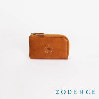 【ZODENCE 佐登司】SAXON義大利植鞣革鑰匙零錢卡包(駝)