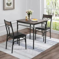 3 Piece Chairs Set, Dinette, Small Space, Dining Table for 2, Dining Room Sets Chairs for Kitchens, Dining Room Set