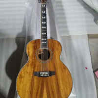 free shipping 12 string koa wood guitar electric guild acoustic guitar jumbo body vintage full koa F512 guitar