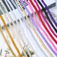 5Yards Gold&amp;Silver Lace Trim Curve Lace Fabric Sewing Centipede Braided Lace Wedding Craft DIY Clothes Accessories Decoration