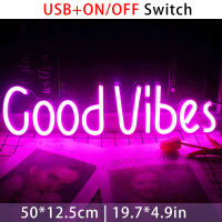 Good Vibes Neon Sign for Decor Light Lamp Bedroom Game Room Art Night Light Wall Beer Bar Pub Ho Par
