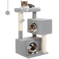 Multi-Level Cat Tree Tower with Sisal Scratching Posts Soft Padded Perch Large Cat Condo for Indoor 