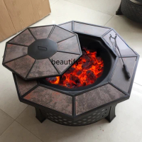 zqIndoor Charcoal Roasting Stove Household Barbecue Thermal Table Courtyard Barbecue Grill Outdoor Barbecue Table