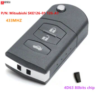 Keyecu 3 Button Upgraded Flip Key Remote Car Key Fob Fit for Mazda 2 6 2010-2013 Years P/N: Mitsubishi SKE126-01 126-A1