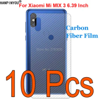 10 Pcs/Lot For Xiaomi Mi MIX 3 Mix3 6.39" Anti-fingerprint Transparent Carbon Fiber Back Film Screen Protector
