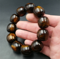 高檔精美金絲蜜蠟琥珀桶珠手鏈琥珀路路通圓柱手鏈玉石手串