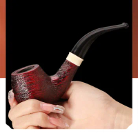 Wooden Tobacco Pipe Retro Tobacco Filter Pipe Wood Bent Smoking Tobacco Pipe Filter Tobacco Smoking Pipe Wood Pipe Smoking Gift