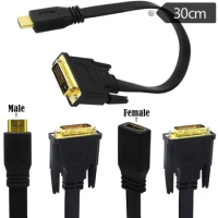 HDMI-compatible To DVI Cable DVI-D 24+1 Bi-Direction Adapter For Xiaomi Xbox Serries X PS5 PS4 TV Box DVI To HD Splitter 0.3M