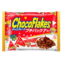 【江戶物語】(特價)三角包 NISSIN 日清 CHOCO FLAKES 巧克力風味脆片 餅乾 7袋入 分享包 日本進口