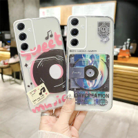 Sarung Telefon Corak CD, Gaya Retro, dengan Slot Kad, untuk Samsung Galaxy A17, A07, A07 LTE, Reka B