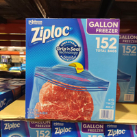 好市多 Ziploc 雙層夾鏈冷凍保鮮袋-大 152入
