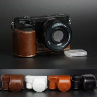 Leather Camera Protect case bag strap for Sony A6100 A6300 A6400 With 16-50mm Lens