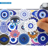 20/30/50PCS Blue Evil Eye Stickers Mysterious Amulet Totem Art Funny Decals for Phone Laptop Luggage Bike Car Motorcycle Sticker