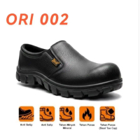 Sepatu Pantofel Safety Selop Ujung Besi Untuk Cowok Kerja Pria Keren