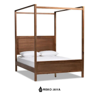 Ranjang Dipan Tempat Tidur / Rangka Dipan Kayu Jati Modern / Rangka Dipan Kanopi Minimalis Modern | 