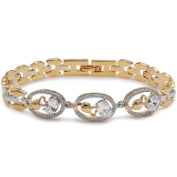 MxGxFam (190*12 mm) Mix Gold Plated Watch Bracelets Women Multicolor Zircon Fashion Jewelry